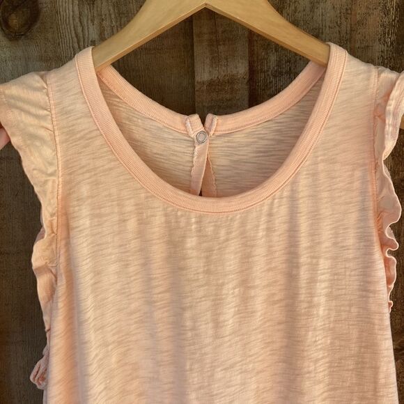 Target Cotton Ruffle Butterfly Sleeve Snap Button Back Midi Dress-orange/coral - Picture 7 of 10